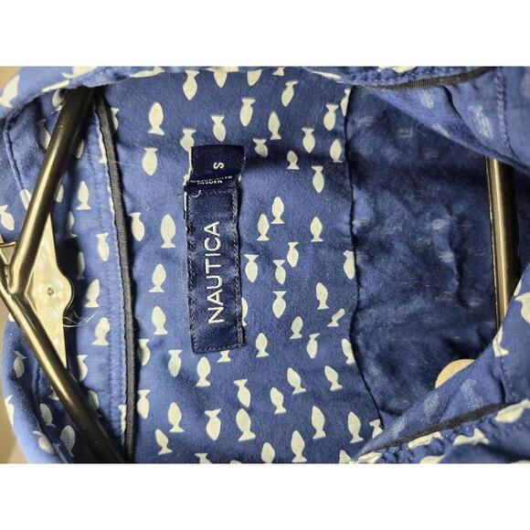 Nautica Short Sleeve Shirt - Stylish Blue Pattern - Picture 3 of 3